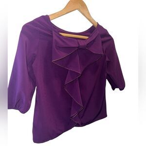 Pomelo Purple Blouse w/ Back Ruffle Detail | Size Small